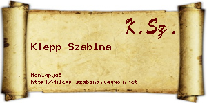 Klepp Szabina névjegykártya